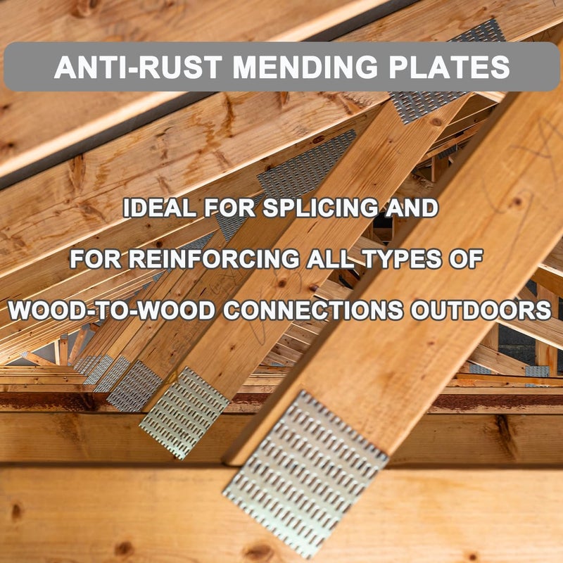 MOZCORN 40 Pack Truss Plate 4x6 Pronged Truss Plates with Nail Teeth Mending Plate for Wood Trusses Construction - Image 4